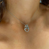 Girocollo Recarlo Cuori in Oro Bianco e Diamanti-RECARLO-P58CU370/040-45-Gioielleria Granarelli