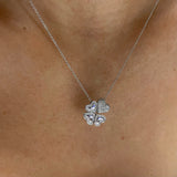 Girocollo Quadrifoglio Diamanti Bianchi-RECARLO-P01FA011/035-45-Gioielleria Granarelli