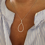 Drop-Diamant-Halskette aus Weißgold
