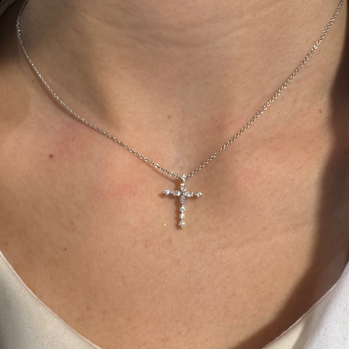 Croce en Diamonds Crew in White Gold