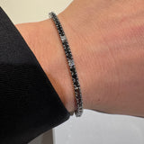 Bracciale Tennis Oro Bianco con Diamanti Neri 3,4ct e Bianchi