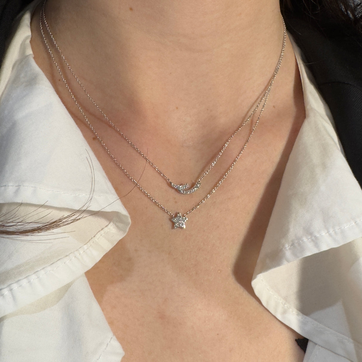 Girocollo in Oro Bianco con  Diamanti