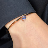 Bracciale rigido Diamante Bianco Zaffiro Blu Oro Rosa