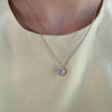 White gold diamond flower crew