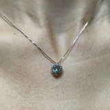 Girocollo Acquamarina cuore 0.70kt con DiamantI in Oro Bianco-Girocolli-GRANARELLI-Gioielleria Granarelli