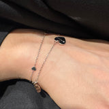 Bracciale Cuori oro bianco e rosa con diamante