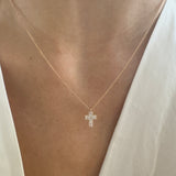 Girocollo Croce Pavè di Diamanti Oro Rosa-Girocolli-CRIVELLI-Gioielleria Granarelli