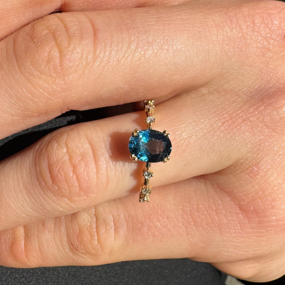 Anello topazio london e diamanti In oro Giallo