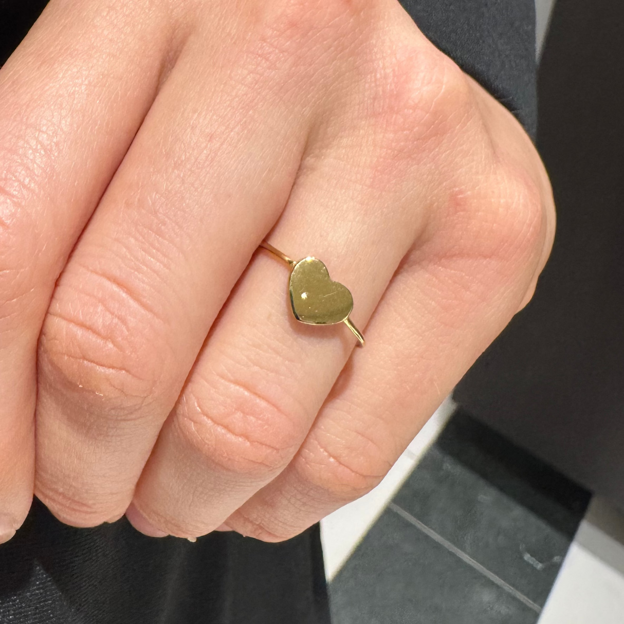 Anello Cuore Oro Giallo