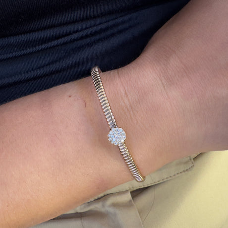 Bracciale tubogas quadrato con Diamanti In Oro rosa-Bracciali-CRIVELLI-Gioielleria Granarelli