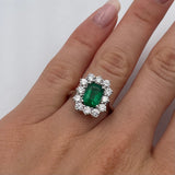 Anello in Oro Bianco con Smeraldo 1.80kt e Diamanti-GRANARELLI-AN0109-S180-B-Gioielleria Granarelli