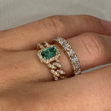 Anello Groumette in Oro Rosa con Smeraldo