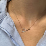 Love necklace in rose gold and diamonds
