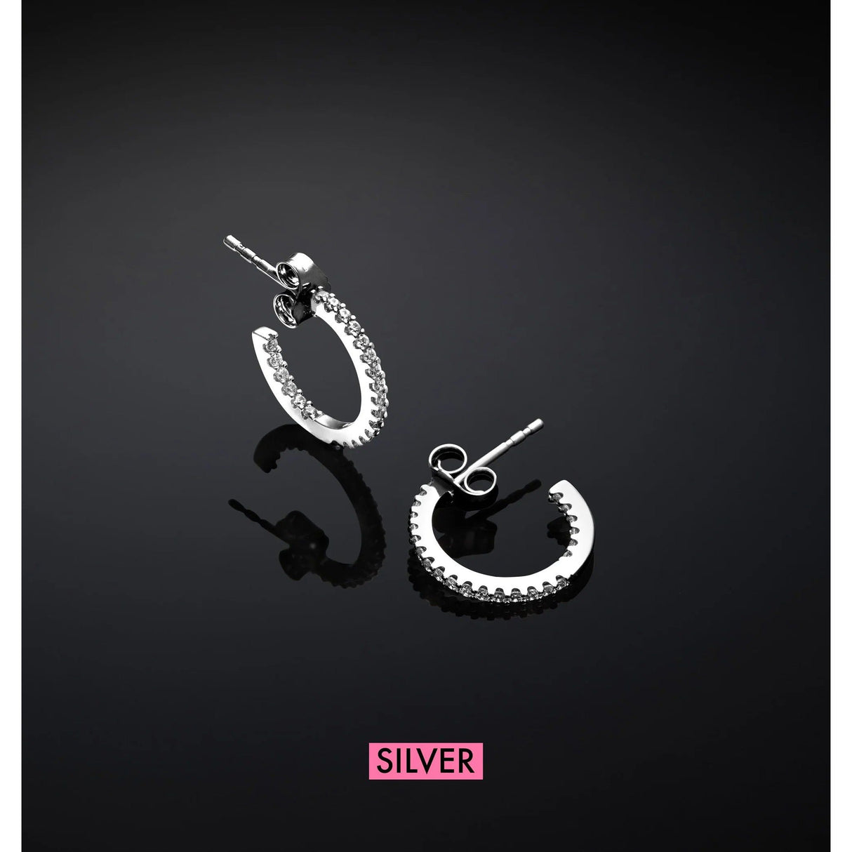 Silver circle earrings