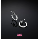 Silver circle earrings