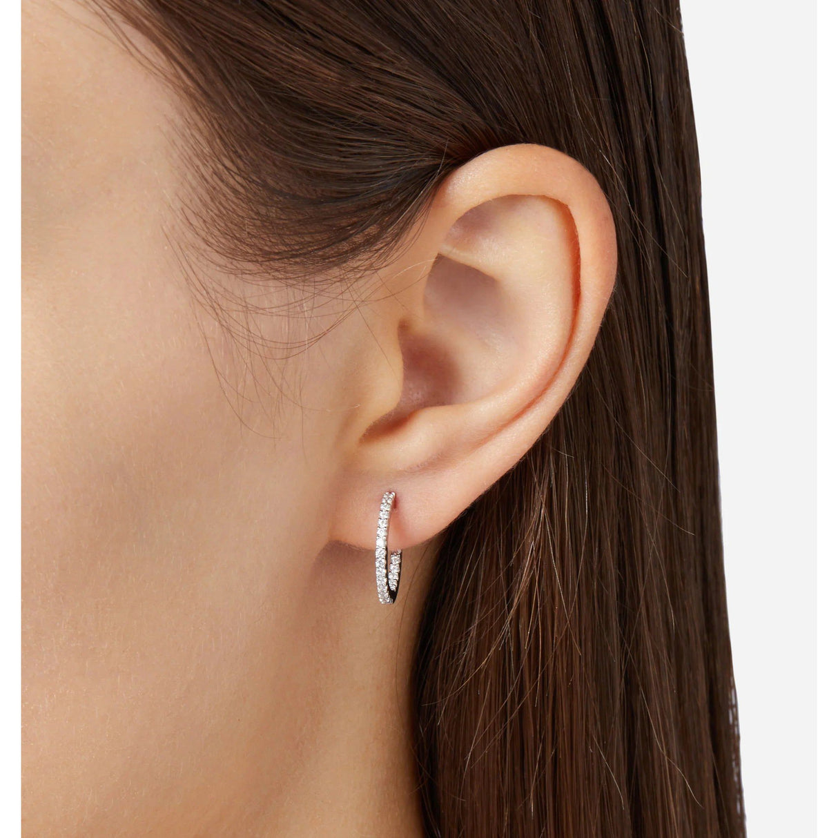 Silver circle earrings