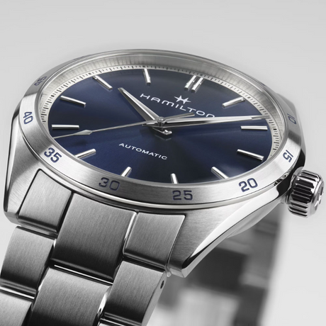 Jazzmaster Performer Automatico Blu Acciaio-Orologi-HAMILTON-Gioielleria Granarelli