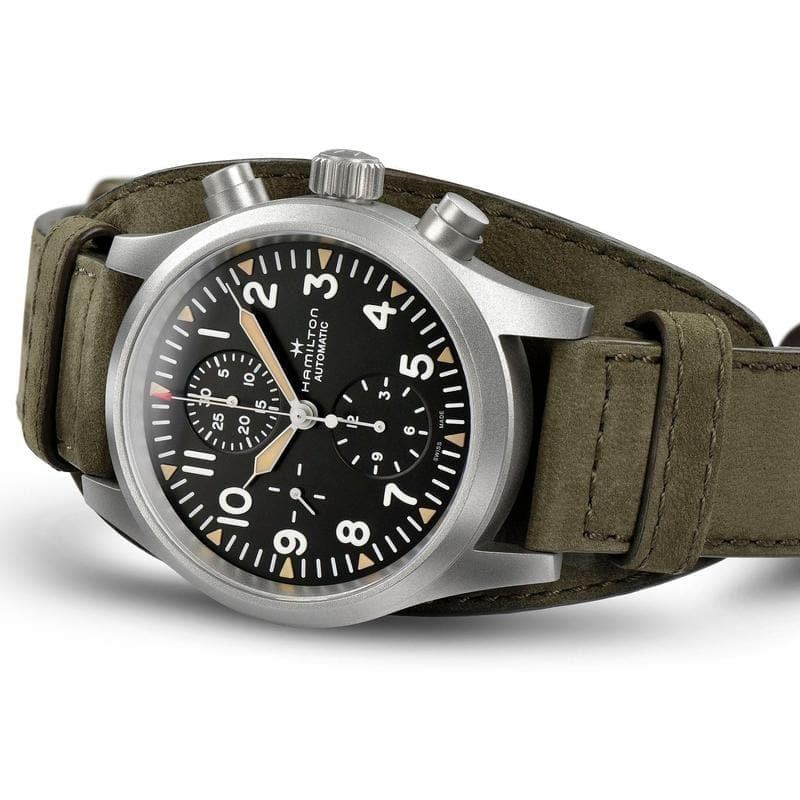 Khaki Field Auto Chrono Pelle-Orologi-HAMILTON- [SKU] -Gioielleria Granarelli