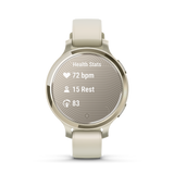 Lily® 2 Active - Lunar Gold con cinturino in silicone Bone-Orologi-GARMIN-Gioielleria Granarelli
