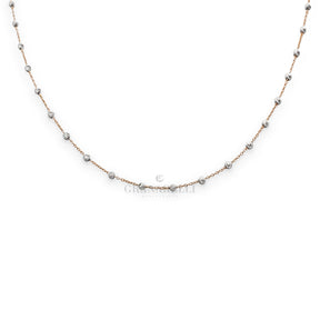 Girocollo Sfere Diamantate in Oro Rosa E Bianco-Girocolli-GRANARELLI-Gioielleria Granarelli