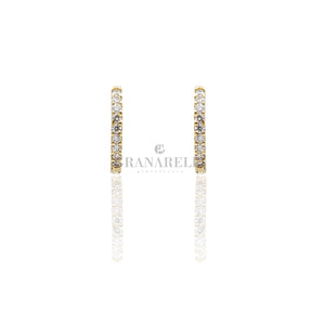 Orecchini cerchi Diamanti in Oro Giallo 0.10kt-Orecchini-GRANARELLI-Gioielleria Granarelli