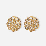 Golden button earring