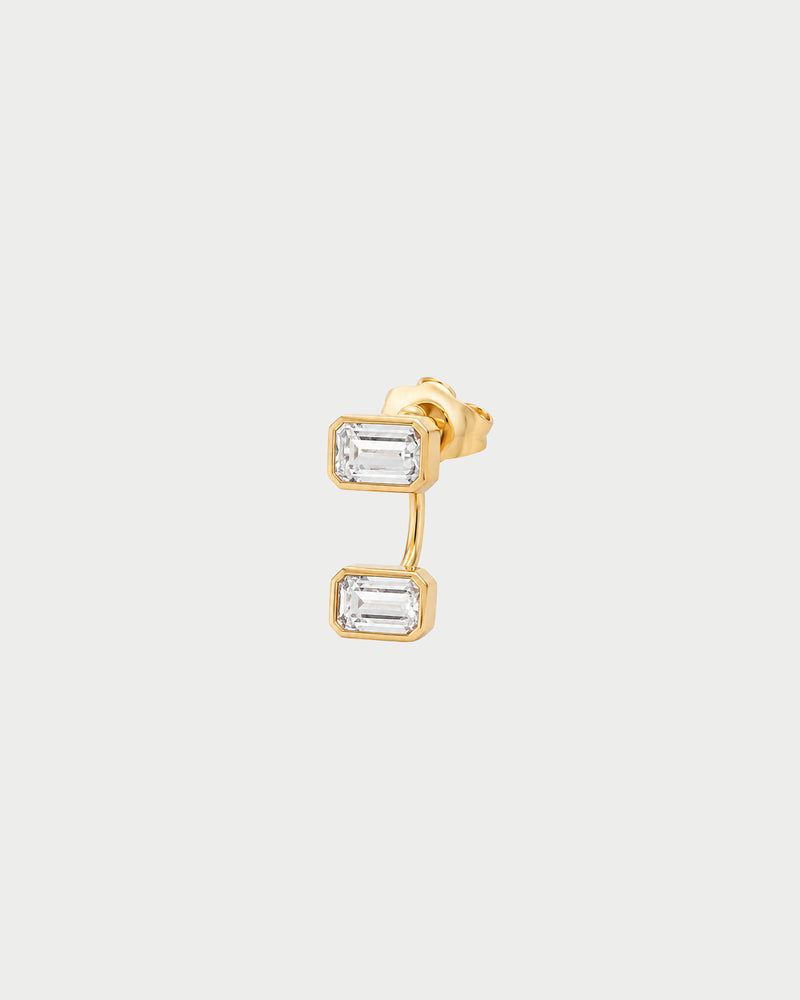 Mono orecchino Double Emerald Cut
