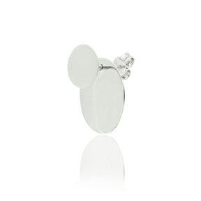 Mono orecchino Doppia piastra Tonda In Argento-Orecchini-GioGio-Gioielleria Granarelli