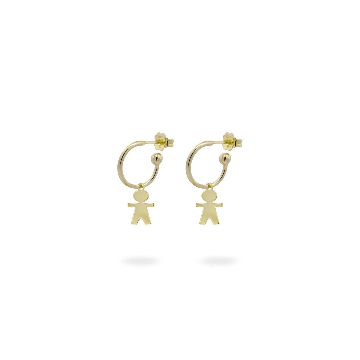 Circle earrings with micro baby pendant