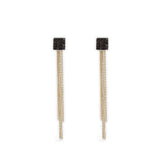 Square earrings of yellow gold diamonds
