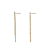 Square earrings of yellow gold diamonds