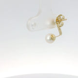 Mono Orecchino Perla Freshwater Sospesa 6,5 mm in Oro Giallo 9kt