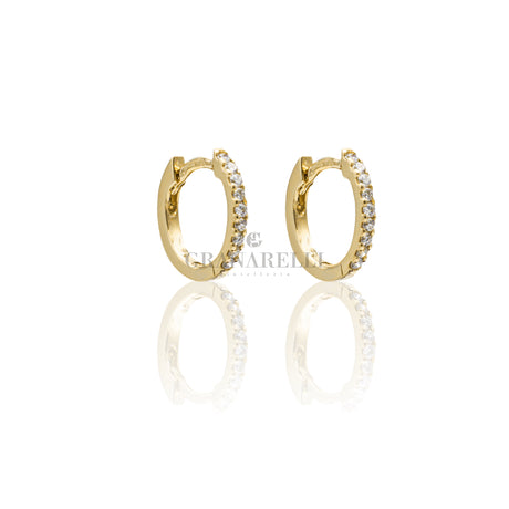 Orecchini cerchi Diamanti in Oro Giallo 0.10kt-Orecchini-GRANARELLI-Gioielleria Granarelli