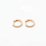 Orecchini Cerchi Diamanti Bianchi 0.12t in Oro Rosa