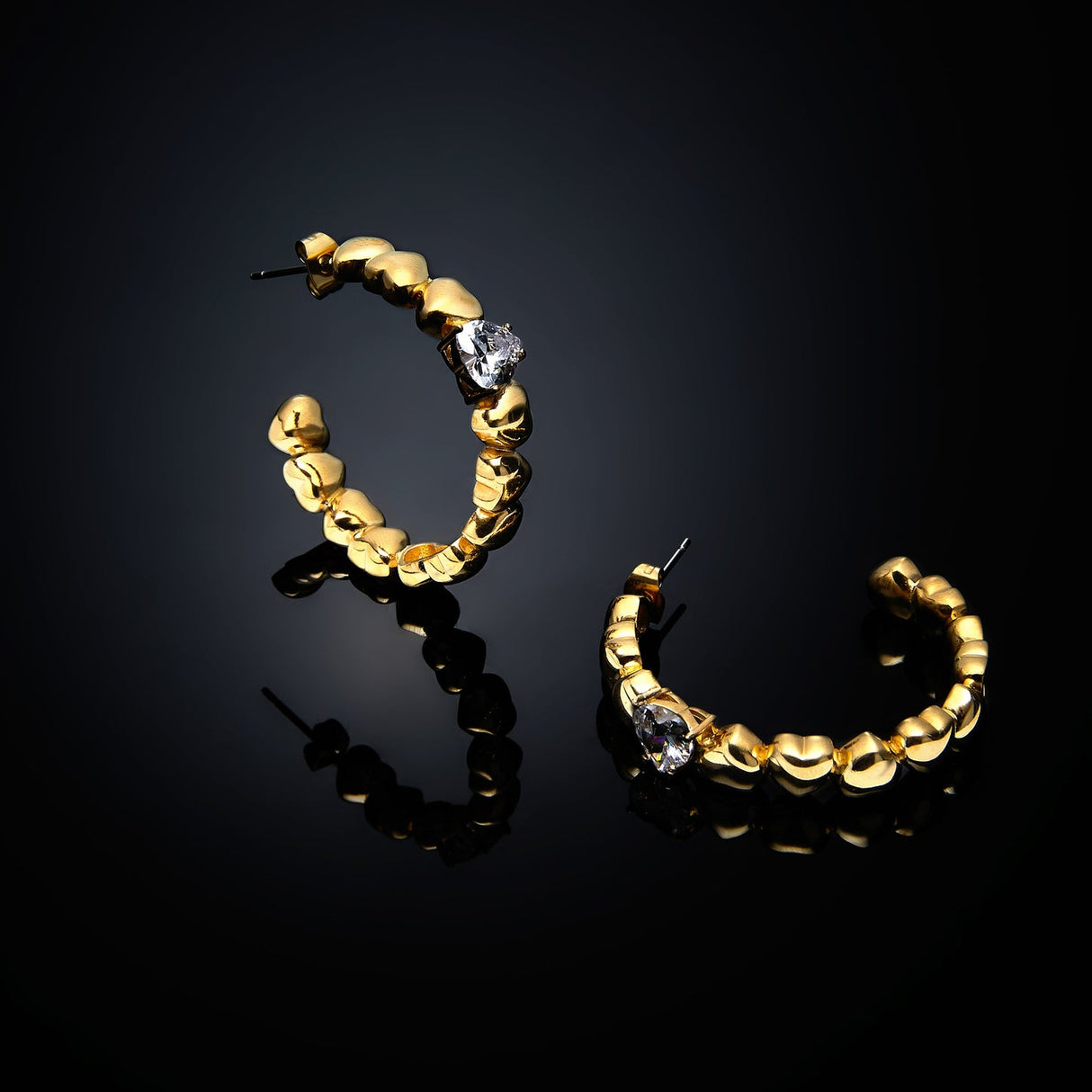 Orecchini Cerchi Grandi Cuoricino