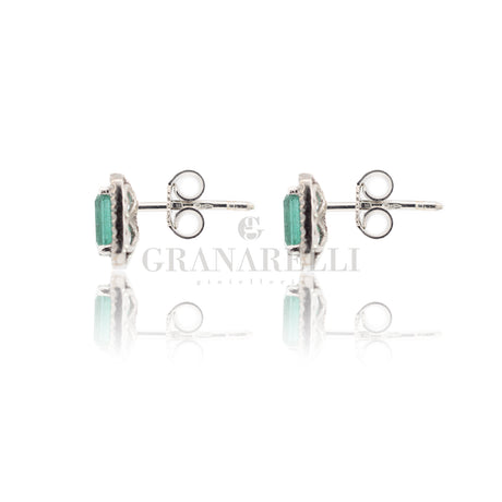 Orecchini Smeraldo taglio Smeraldo 1.27kt e Diamanti-Orecchini-GRANARELLI-Gioielleria Granarelli