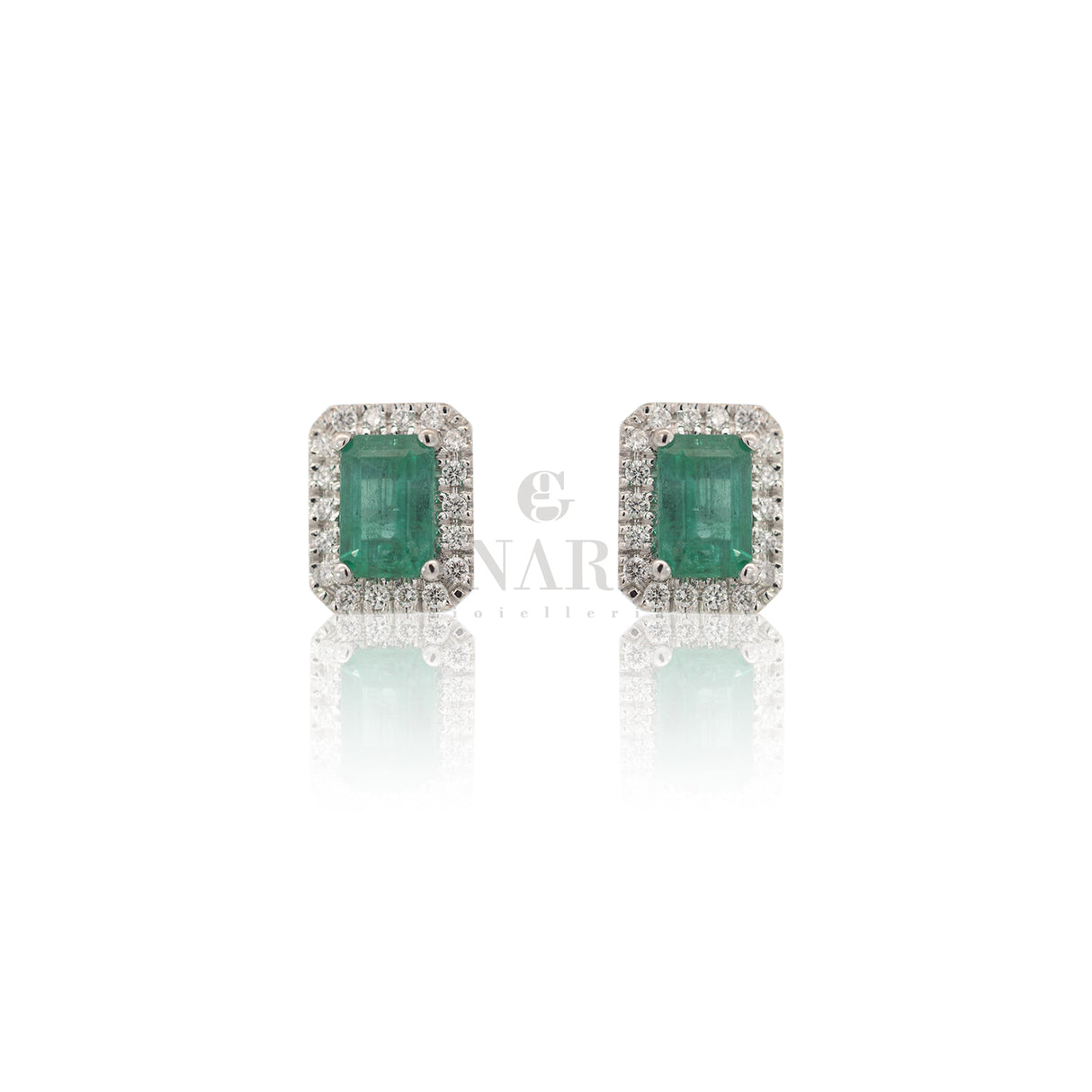 Orecchini Smeraldo taglio Smeraldo 1.27kt e Diamanti-Orecchini-GRANARELLI-Gioielleria Granarelli
