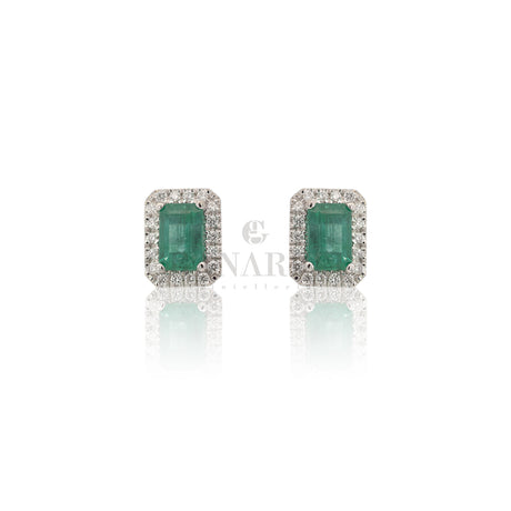 Orecchini Smeraldo taglio Smeraldo 1.27kt e Diamanti-Orecchini-GRANARELLI-Gioielleria Granarelli