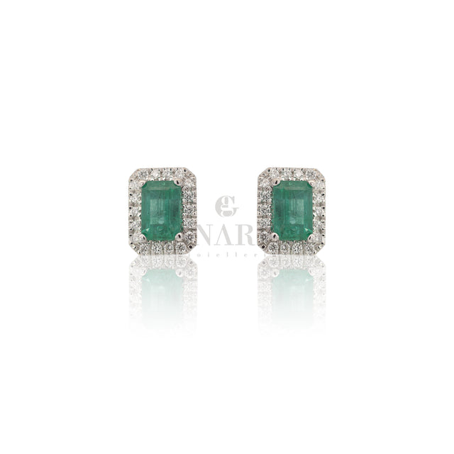 Orecchini Smeraldo taglio Smeraldo 1.27kt e Diamanti-Orecchini-GRANARELLI-Gioielleria Granarelli
