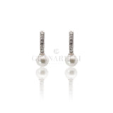 Boccola with pearl and white gold diamonds