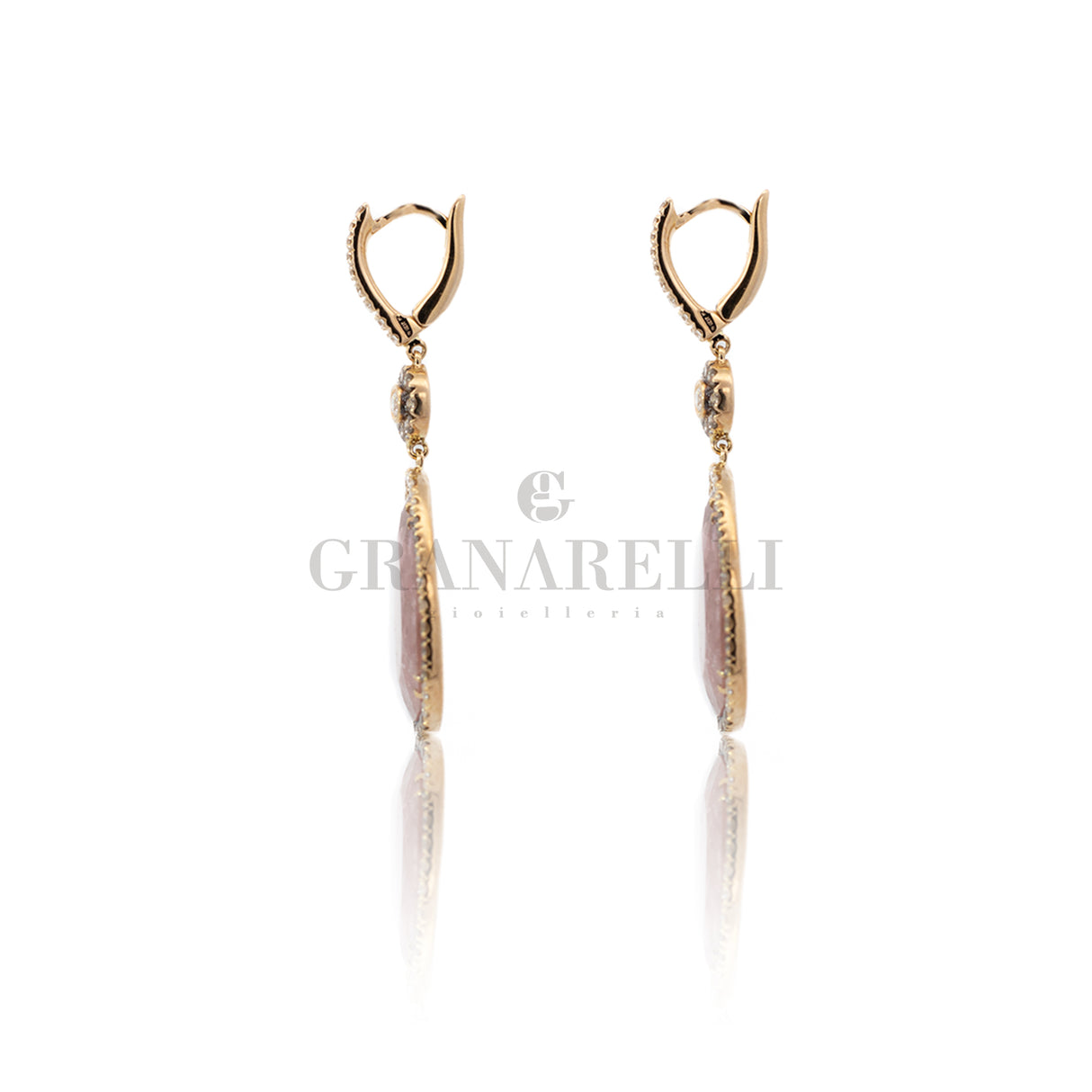 Boccola con topazio e Diamanti in Oro Rosa