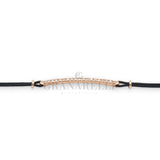 Bracciale Barretta Diamanti Bianchi misura piccola in Oro Rosa i cordino nautico