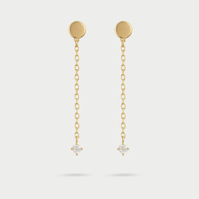 Orecchini disco catenella line e punto luce-Orecchini-RUE DES MILLE-Gioielleria Granarelli