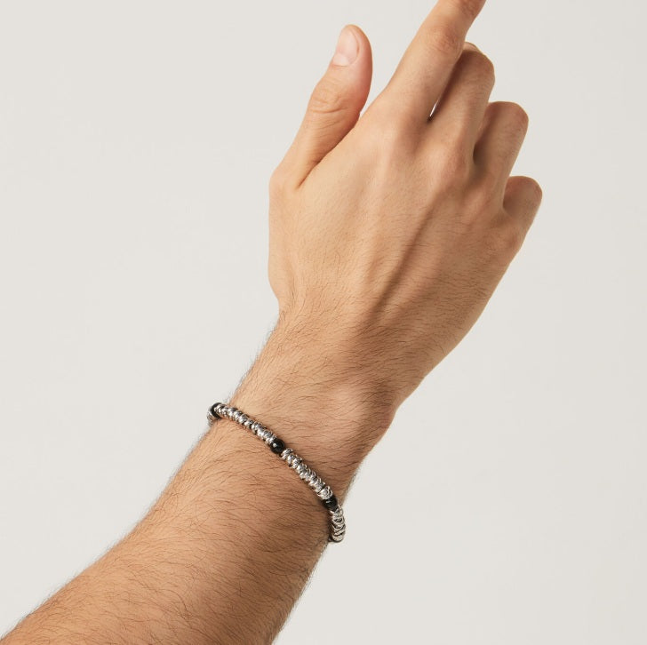 Bracciale Nodini in Argento e Onice-Bracciali-RASPINI-Gioielleria Granarelli