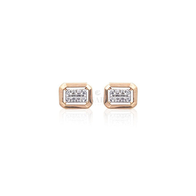 Orecchini Baguette in Oro Rosa con Diamanti-Orecchini-CRIVELLI- [SKU] -Gioielleria Granarelli