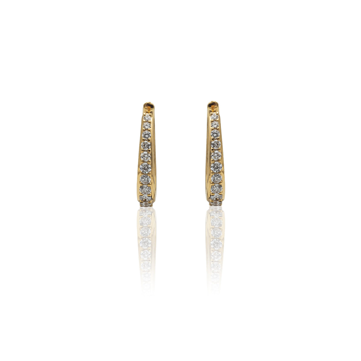 Orecchini Orecchini Cerchi Scalati di Diamanti In Oro Giallo CRIVELLI