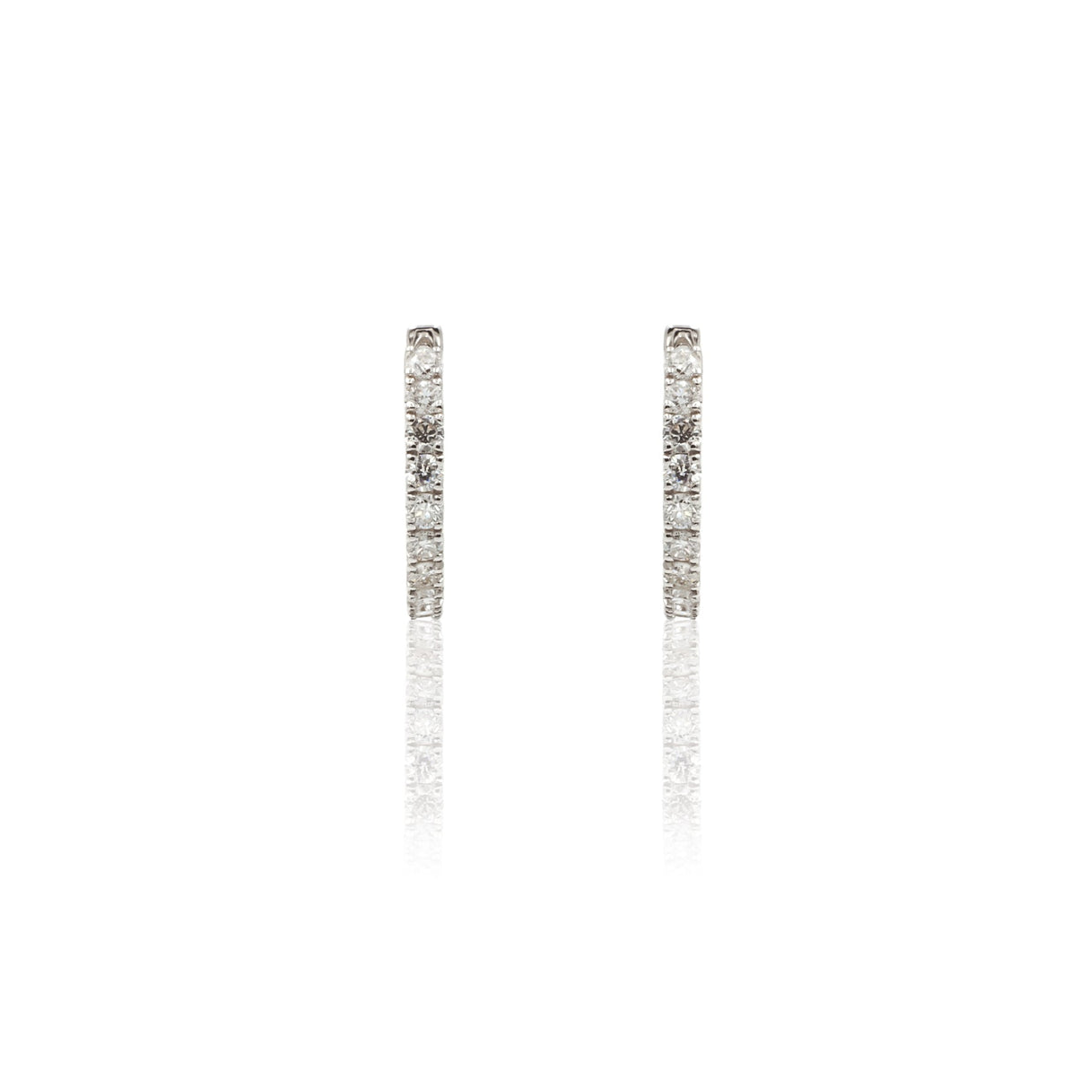 Orecchini Cerchi con Diamanti Bianchi 0.38kt in Oro Bianco-Orecchini-GRANARELLI-Gioielleria Granarelli