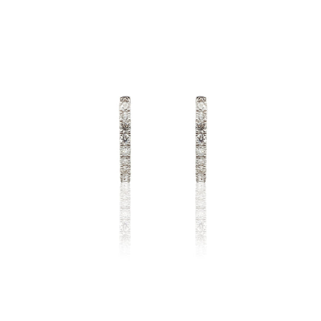 Orecchini Cerchi con Diamanti Bianchi 0.38kt in Oro Bianco-Orecchini-GRANARELLI-Gioielleria Granarelli