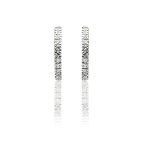 Orecchini Cerchi con Diamanti Bianchi 0.58kt in Oro Bianco-Orecchini-GRANARELLI-Gioielleria Granarelli