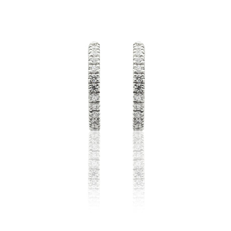 Orecchini Cerchi con Diamanti Bianchi 0.58kt in Oro Bianco-Orecchini-GRANARELLI-Gioielleria Granarelli